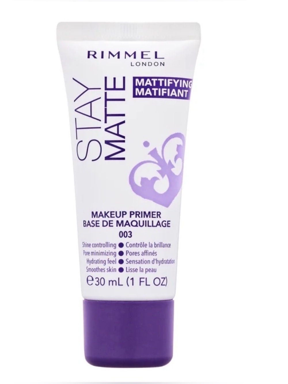 Nwt Rimmel London Stay Matte Makeup Primer — White with Purple Accents